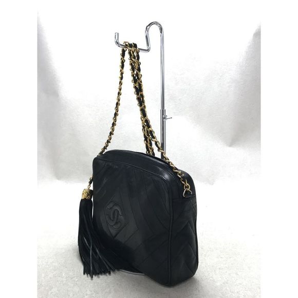 Chanel Chain Shoulder Bag Leather Black - Picture 2 of 6